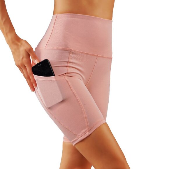 High Waist Side Pocket Yoga Bermuda Shorts - Picture 3 of 4